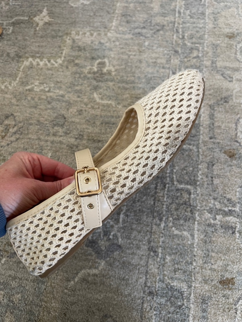 Universal Thread Cream Woven Mary Jane Flats - Picture 4 of 5